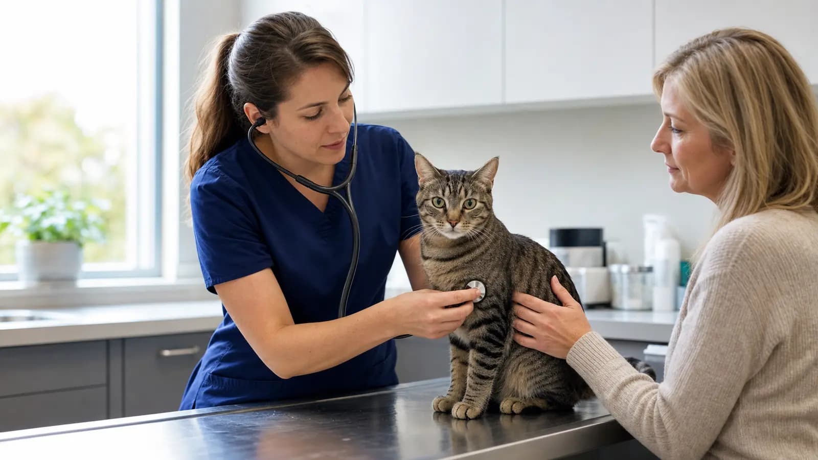 AI-generated illustrative veterinary care scene