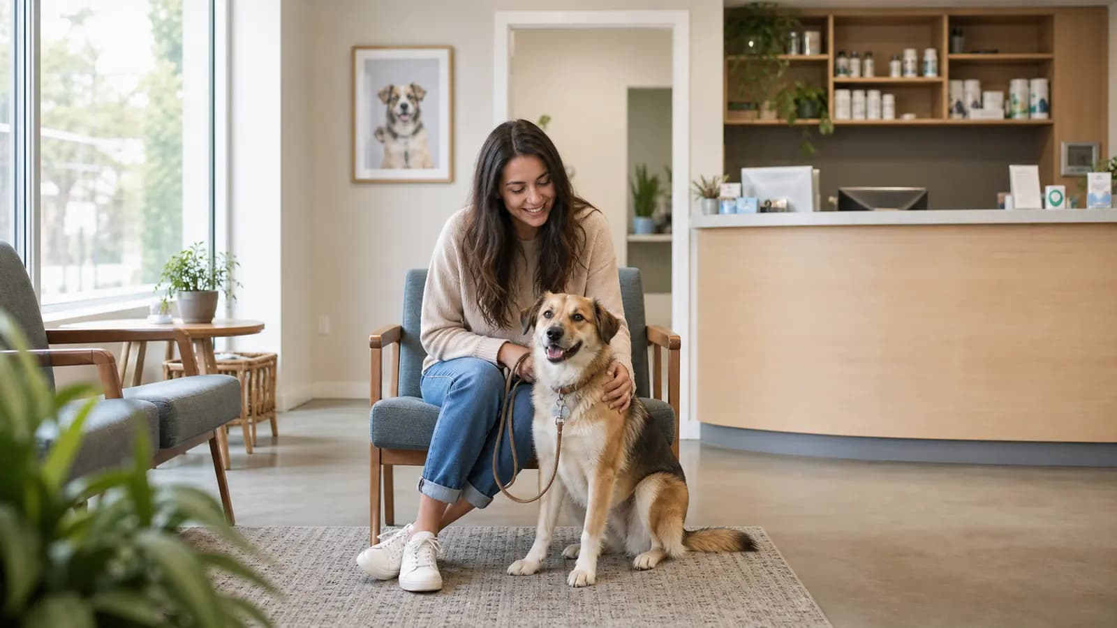 AI-generated illustrative veterinary care scene