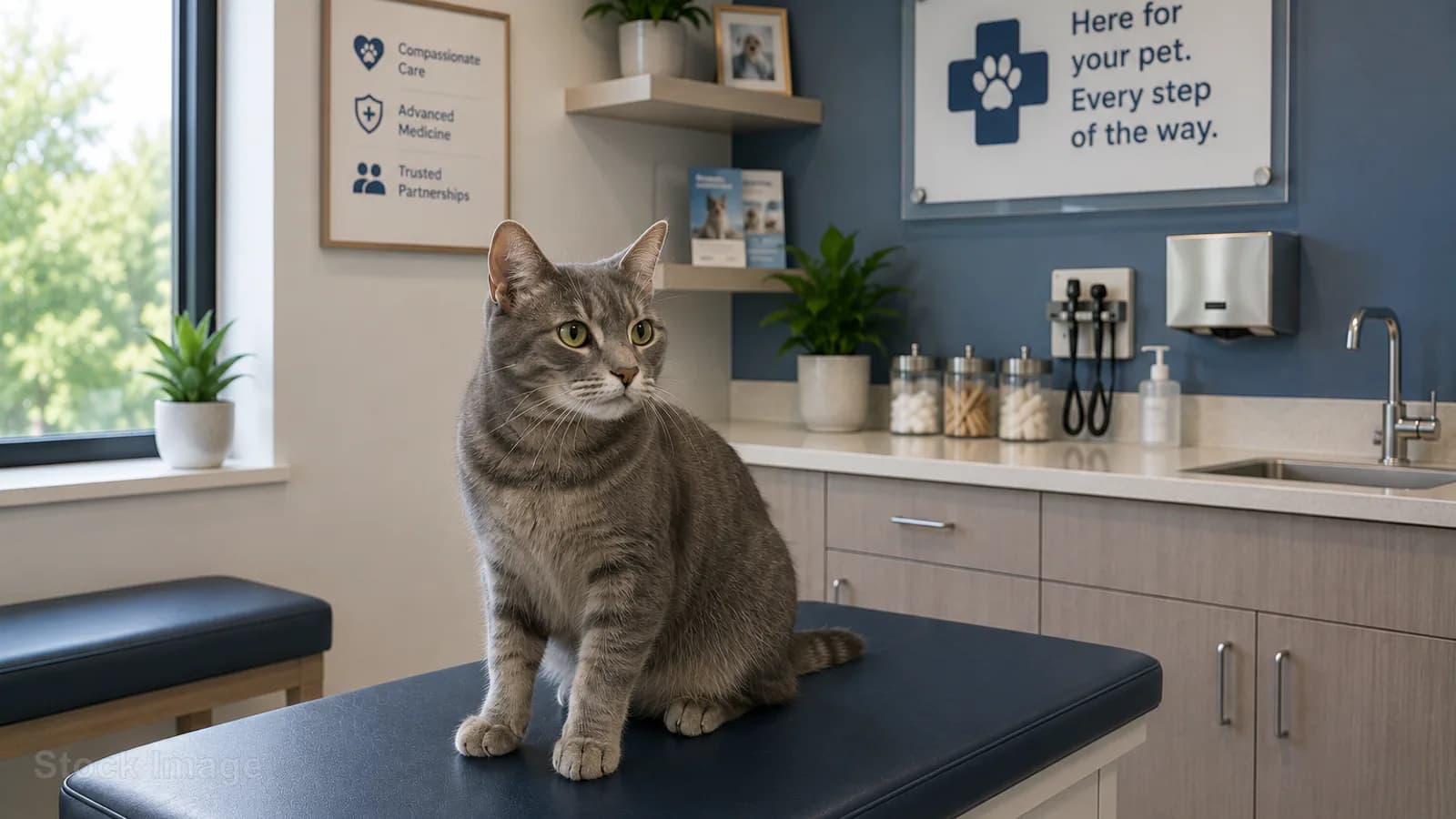 Stock veterinary care image — not a photo of Woodlake Animal Hospital