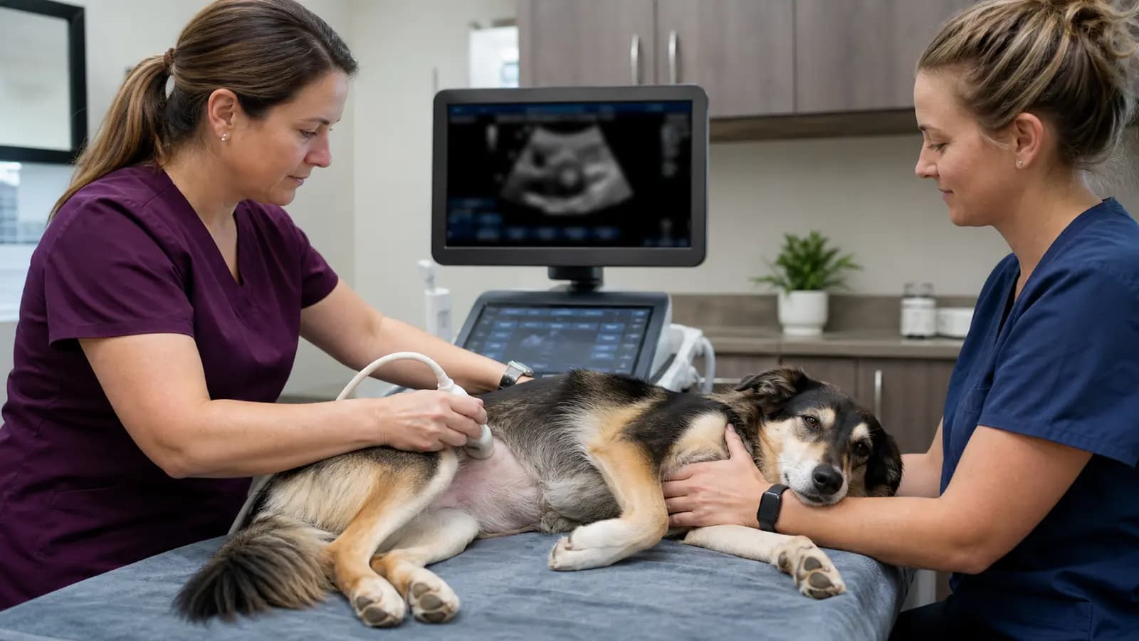 AI-generated illustrative veterinary care scene